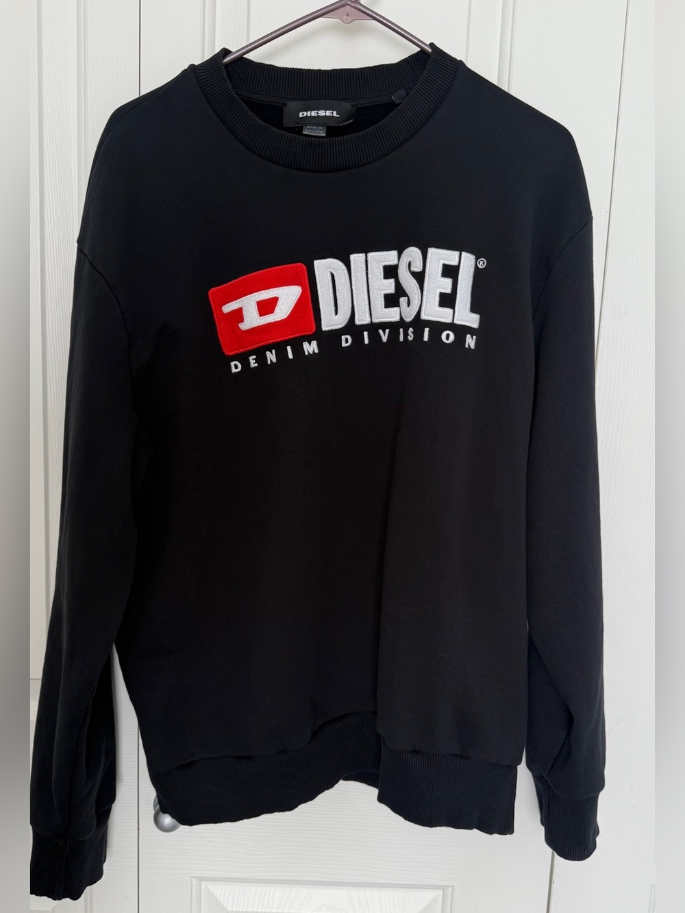 DIESEL Denim Division Black Crewneck Sweatshirt - 100% Cotton